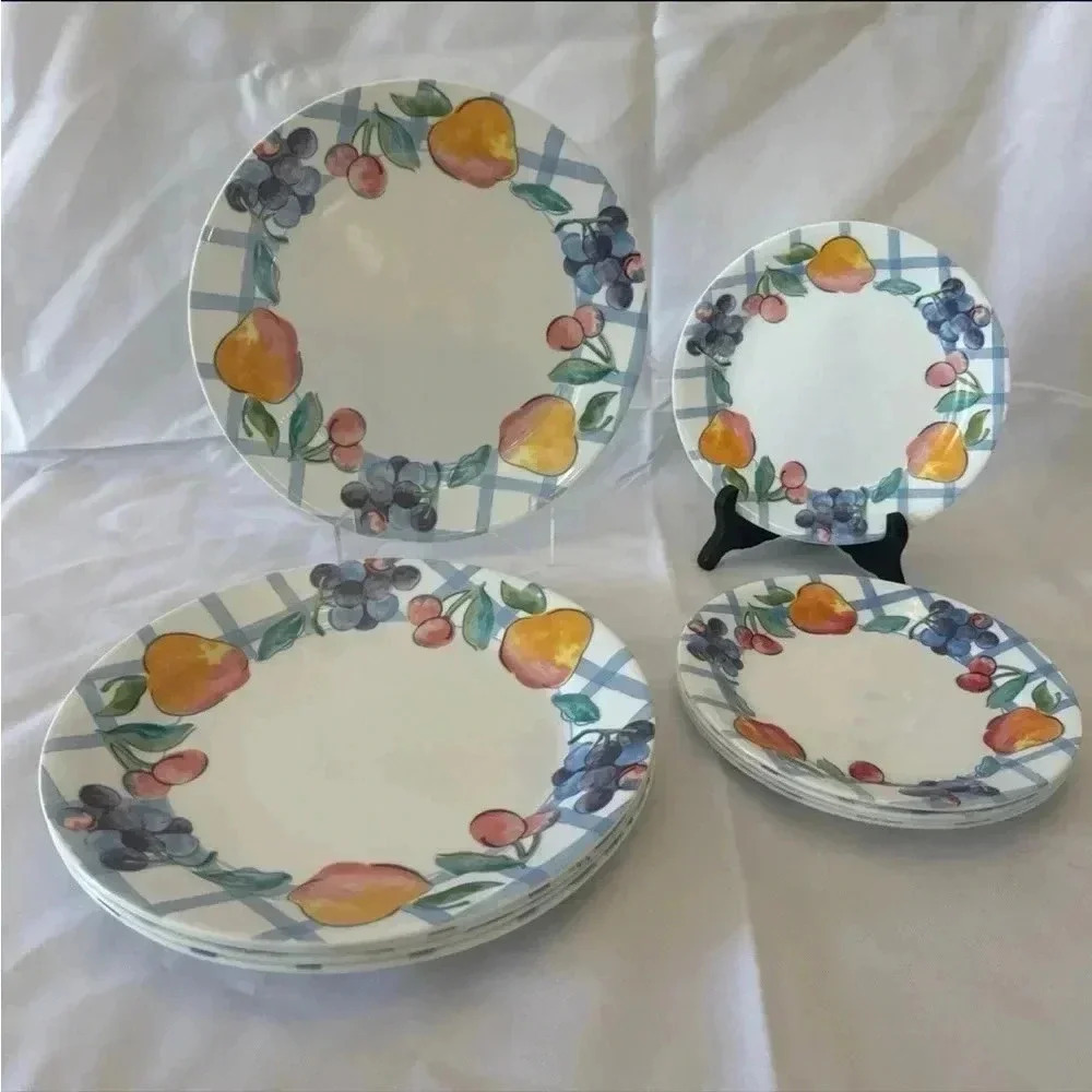 Vintage Corelle FRUIT TOO Dinnerware Plates & Bowls Set of 15 - Picture 3 of 4